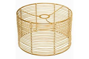 OSASY Abat-jour Cylindrique en Rotin, 30 cm x 18 cm, Fait Main, Style Bohème