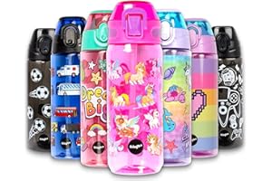 fringoo - Unicorno Magico - Borracce senza BPA - Borraccia in paglia rosa - Borraccia riutilizzabile - 600 ml / 20 Oz