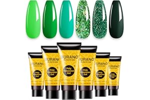 ‎BURANO BURANO Poly Verlängerung Gel Nagel Kit, 6-Farben Nagel Poly Nägel Builder Gel Set für Anfänger/Professionelle Verwendung, Poly Nagel Gel Kits DIY Starter Kit (green)