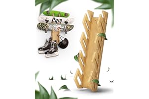 ‎CRID CRID Vierer Skateboard Wandhalterung aus Bambus - Universal Halterung für Skateboard, Longboard, Snowboard, Wakeboard, Balance-Board - Inkl. gratis Montagekit - Modernes Design - Deutsche Marke