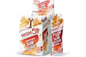HIGH5 Slow Release Energy Gels - Low Gi Sports Gel with Ocean Minerals - Easy Digest & Natural Fruit Juice - Slow Release Energy Supply for Running, Cycling and Endurance (Orange, 14 x 62g)