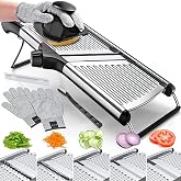 Gramercy Adjustable Mandolin, 12 Settings, Vegetable Slicer with Gloves | 12 Settings: Cuts from Very Fine to 9mm, Julienne 4