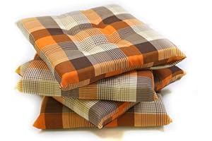 TECNOCUCI Cuscini per Sedie - Set da 4 Cuscini - 100% Made in Italy - Ideali per Interni (Cucina, Sala da Pranzo) ed Esterni (Cortile, Giardino) - Disponibili Diverse Fantasie