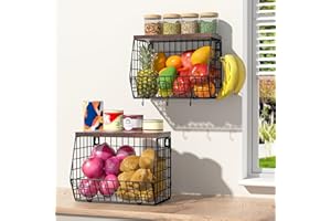 VALICLUD 2er Set Bambus Obstkörbe Mit Deckel - Natürliche Aufbewahrung Für Küche & Wohnzimmer