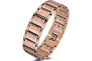 Jeracol 99.99% Soild Copper Bracelets for Men,3X Magnetic Bracelets Men with Ultra Strength Magnets,Adjustable Size&Jewelry Gift Box