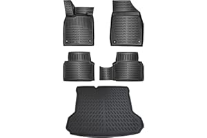 ELMASLINE Lot de tapis en caoutchouc 3D et bac de coffre pour Audi Q4 E-TRON à partir de 2021 (plancher de chargement standard) - Ne convient pas aux planchers de chargement variables