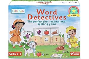 LilliBoh Word Detectives - A fun, first reading and spelling game - Educational Toys for 3 4 5 year olds - Phonics games - Gifts for 4 year old girls and boys