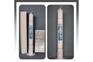 Cierge de communion / baptême à écrire soi-même Livré dans une boîte de rangement, lettres et chiffres