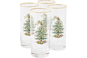 Spode Christmas Tree 15 once bicchieri highball, set di 4 (cristallo, 4 pezzi (confezione da 1))