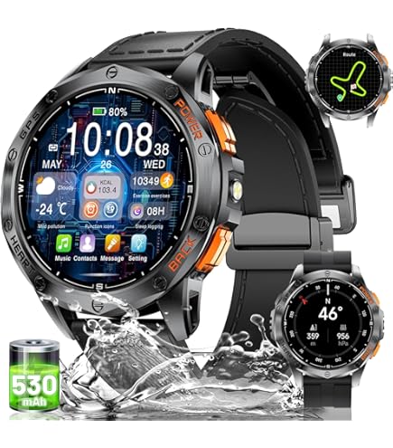 Montre Connecte Homme GPS Sport Appel Boussole Altimtre Baromtrique Frquence Cardiaque 650mAh 3 Bracelets Acier Silicone - Téléphonie
