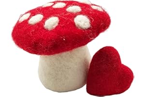 your castle Glücksbringer-Set Fliegenpilz (8cm) und Herz (5cm) aus Filz Deko Tischdeko handgemacht