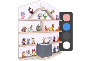 Little Moonshine Shelf for Tonie Box and Tonies The Original - The Shelf for Toniebox and up to 52 Tonies - Magnetic Wall Shelf for Tonies - 4 Matches Toniebox (Lily White)