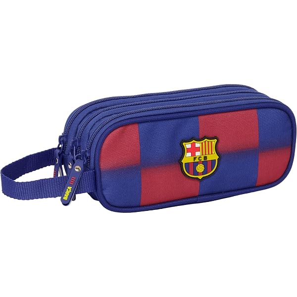 Safta F.C. Barcellona NAVY Blue – Beauty Case Bambino Grande, Ufficiale, 26x12.5x15 Cm, 5L, In Poliestere Resistente, Adattabile A Carrello, Per Bambini 5-14 Anni