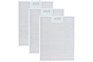 Filtro Campana Extractora 310 x 250, Filtro de Grasa Compatible con Bosch Campana Extractora de Cocina por Poweka (3 Piezas)