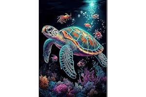 NEWENMO Carino Tartaruga Diamond Painting Kit Completo,5D Animale Pittura Diamante per Adulti,DIY Diamant Crystal Art Kits, Ricamo a Punto Croce Artigianale,per Decorazione Della Casa 30x40cm