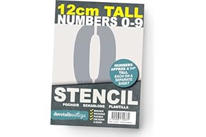 Dovetails Vintage Large Number Stencils 12 cm Tall Modern Style 0 1 2 3 4 5 6 7 8 9 on A5 Sheets