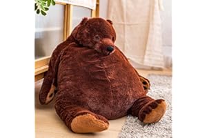 TOPLITHE Gigantyczny pluszowy miś Djungelskog, imitacja niedźwiedzia Zabawka wypchane zwierzę Pluszowa lalka Ogromna przytulanka Ciemnobrązowy miś do dekoracji wnętrz Walentynki prezent urodzinowy (Material :