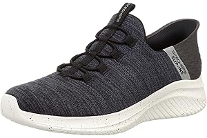 Skechers Męskie sneakersy Ultra Flex 3.0 Right Away, Czarne wykończenie z siatki, 45 EU