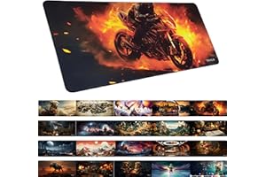 TRAVLN 70x30 cm Desk Mat| Premium Desk Pad Large | 3mm Thick Large Mouse Mat Mouse Pad | Desk Pad Protector for Office and Home | Laptop Desk Writing Pad Blotter Pad (Blazing Bike)