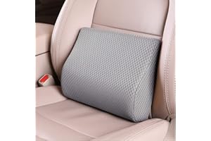 Livtribe Lumbar Support Pillow for Car,Memory Foam car back support,Mid/Lower Back Support Cushion for Car Seat (Grey)