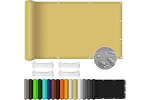 GOUBO Toldo Vela De Sombra 1.6 x 1.8 m Impermeable Toldo Vela Impermeable Prueba de Viento protección UV para Exterior, Jardin, Patio, De Color Crema