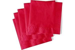 Unique Party 3122 Klasyczne serwetki obiadowe | motyw ładnego rubinowego czerwonego koloru | 20 ct, 20 sztuk (1 opakowanie)