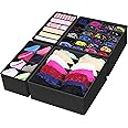 Simple Houseware Closet Underwear Organizer Drawer Divider 4 Set, Black