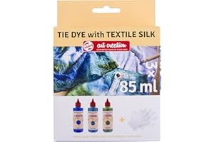 Talens Art Creation Set Tie-Dye | Azul, Turquesa y Verde + Guantes | Tinte para camisetas, zapatos, ropa, bricolaje, reciclaje