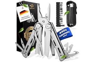 TREKLINE Premium Multitool Tool [Stainless Steel] Survival Multifunctional Knife Perfect Camping Accessories Multifunctional Tool [28 Functions] Pocket Knife, Protected Design