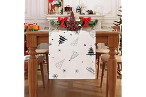 ETOLISHOP Copo de Nieve Camino de Mesa Navidad Árbol de Navidad Camino de Mesa Moderno 33 x 183cm Invierno Moderno Centros de Mesa Decoracion Navidad para decoración Navideña Fiesta Restaurante Sala de Estar