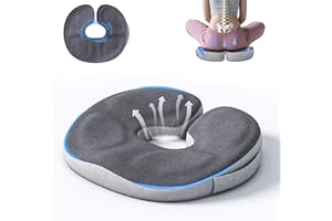 Auoketuo Cuscino ortopedico a ciambella in memory foam – Sollievo per coccige, emorroidi, sciatica, gravidanza, post-partum & recupero post-operatorio (grigio)