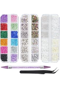 ZUWIJEQ Strasssteine Set Für Nail Art – 2400 Stück, Mehrfarbig, Mit Pinzette, Für Nägel & DIY