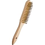 kwb Messing-Drahtbürste mit Holzgriff 922740 (gewellter Messingdraht, strapazierfähig, Länge 275 mm)