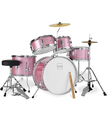 Ashthorpe 5-Piece Complete Junior Drum Set with Genuine Brass