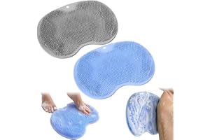 PETGLIMMER 2 Pezzi Tappetino in Silicone per La Pulizia Dei Piedi, Tappetino Lavapiedi per Doccia Scrubber Cuscinetto Massaggio Del Silicone Antisdrucciolevole, Spazzola Doccia per Peeling, Massaggio Schiena