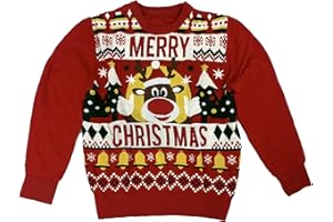 TIENDA EURASIA – Jersey Navideño | para Niños y Niñas | 100% Poliéster | Estampado Navideño | Cuello Redondo | Manga Larga