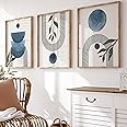 Generic Set of 3 Wall Art Prints | Navy Blue Wall Art | Boho Home Decor | UNFRAMED | A3, A4 (A3)