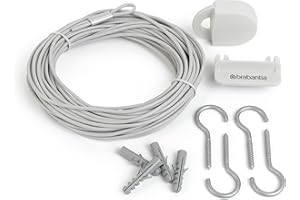 Brabantia Set de Corde à Linge Plastique - Blanc - 12 m