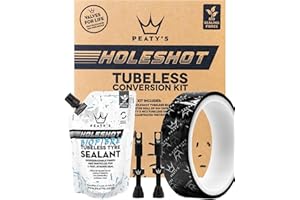 PEATY'S Peaty’s Tubeless Wheel Conversion Kit – Valves, Biofibre Tyre Sealant & NEW Rim Tape for MTB, Road, Gravel, DH Bikes – Easy Setup, Durable, Lightweight, Air-Tight Seal, Includes Step-by-Step Guide
