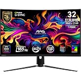 MSI 31.5 MAG 321CUP QD-OLED, Oyun Monit&ouml;r&uuml;, UHD, 16:9 Curve 1700R, QD-OLED, 165HZ, 0.03ms, G-SYNC Uyumlu