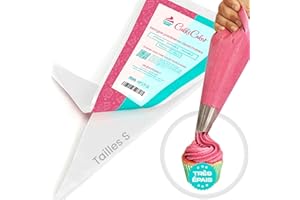 CukkiCakes 100 Poches à Douilles Jetables Professionnels (Tailles : 30, 47 Our 53cm) - 100% Recyclables - Très Épais (0.08mm), Multicolore