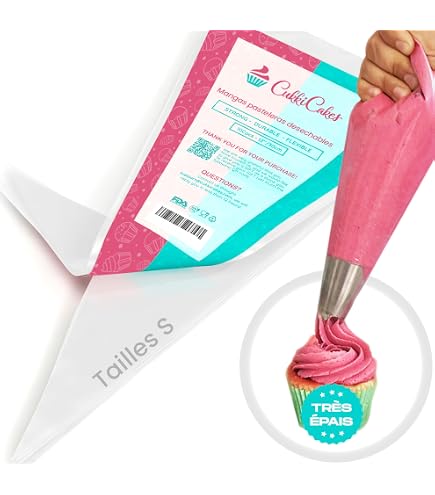 80 Poches à Douille Jetables + 6 Douilles - Kit Pâtisserie Pro Pour Décorer Gâteaux Et Biscuits
