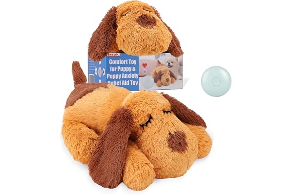 WEOK Hjärtslag valpleksak, bekväm kramkudde, hund ångestlindring lugnande hjälpmedel, hjärtslag fylld leksak för hundar, valp