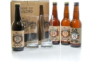 Coffret de 4 bières + 2 verres de la Brasserie Artisanale de Sarlat 4x33cl