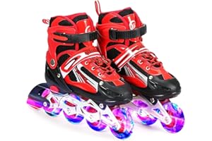 TANTE TINA Rollers pour Enfants/Adolescents, à Taille réglable - roulis Avant Luminous