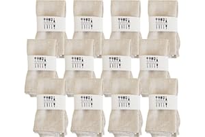 WAVATA Juego de servilletas de Lino y algodón Natural, Suave, cómodo y Reutilizable para cenar servilletas de Lino para Celebraciones de Boda y decoración de Fiestas, 40 x 40 cm (12 PCS, Marrón Claro)
