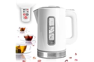 ‎DURONIC Duronic EK30 WE Czajnik elektryczny z regulacją temperatury 3000W pojemność 1,5 L biały | funkcja utrzymywania ciepła | do yerba mate, zielonej herbaty i naparów ziołowych | czajnik z temperaturą