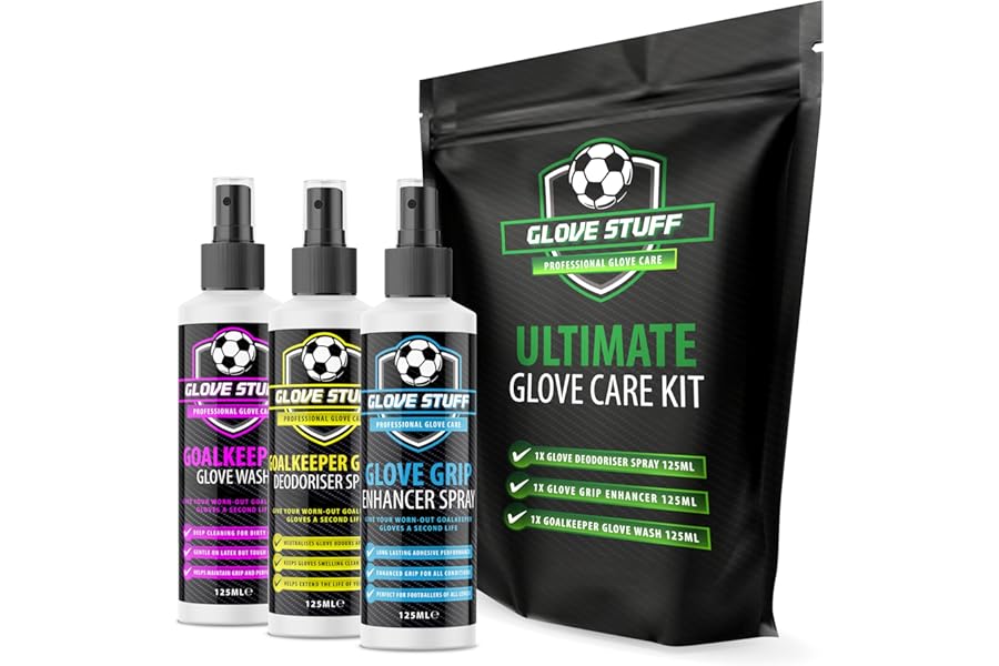 Glove Stuff - Ultimate Care Kit - 3 x 125ml Sprays - Includes Grip Spray, Cleaner and Deodoriser - Complete Maintenance Set for Clean, Fresh, Game-Ready Gloves