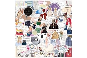 BDSHUNBF 100 Pack Taylor Stickers, Waterproof Stickers, Pop Singer Decal, Scrapbook Stickers, Cute Aesthetic Trendy Music Stickers for Water Bottles Book Laptop Guitar Skateboard Suitcase