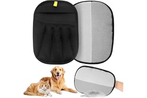 Fantspati Static Gant de Toilettage Animaux de Compagnie, 2 Pièces Double Face Brosse Anti Poils Animaux Chien Chat, Gants Épilation Animal Lavage et Toilettage, Réutilisable Gant Brosse Poil Chat